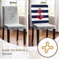 thumbnail image 5 of Nautical Anchor Coastal Navy Blue Stripe Chair Covers Set of 4 Chair Back Covers Stretch Removable Washable Chairs Slipcovers Chair Protector for Dining Room Kitchen Party Decor, 5 of 5