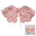 thumbnail image 2 of Yokua Detachable Fake Collar Shawl Elegant 3D Ruffled Ruched Jacquard Pink Capelet, 2 of 7