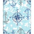 thumbnail image 2 of Nautical Anchor Compass Blanket Gifts for Boys Women Girls, Ocean Marine Themed Decoration for Home Bedroom Living Room Sofa, Super Soft Smooth Lightweight Throw Blankets Blue Twin 60"x80", 2 of 6