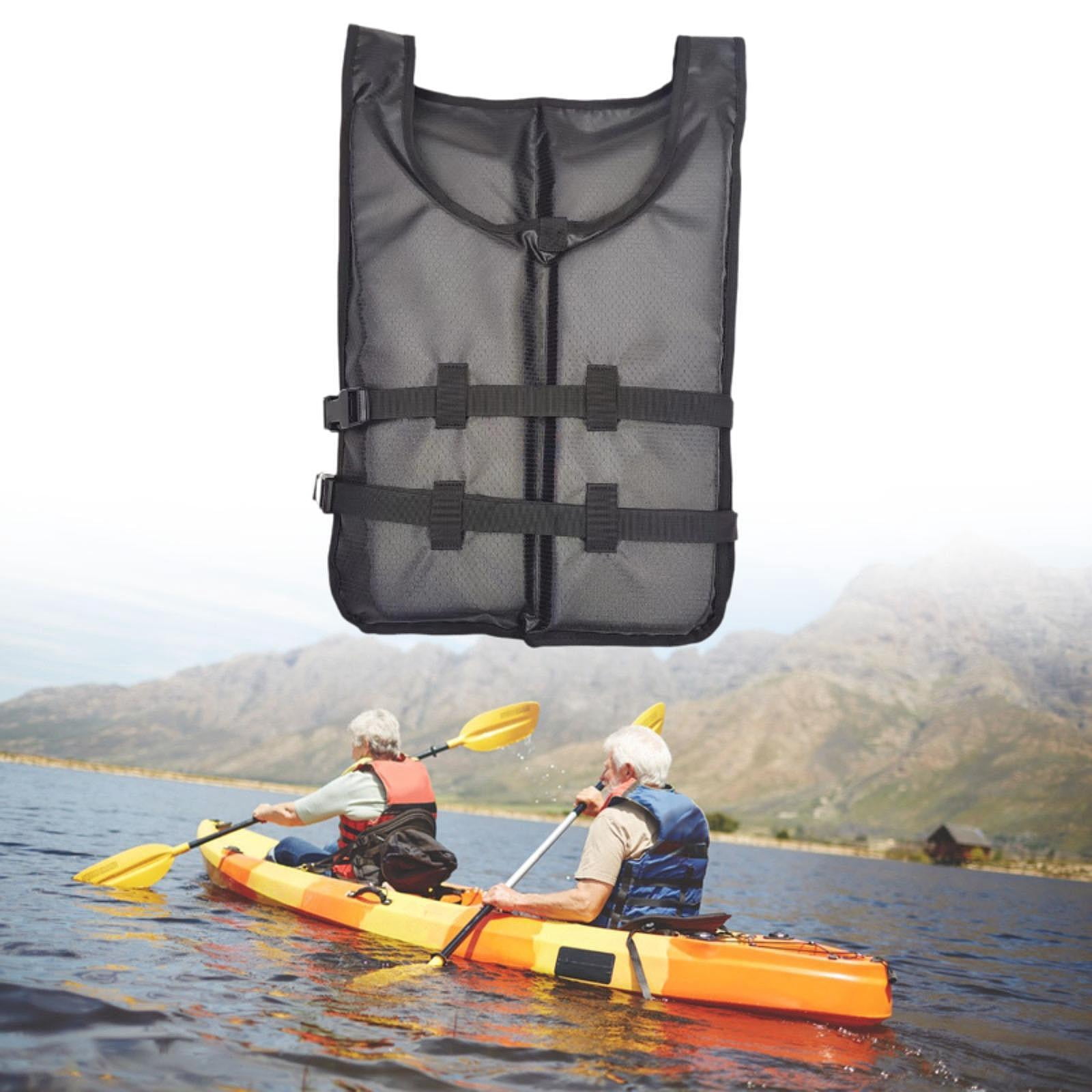 QccHieUs Kayak Life Vest Portable Summer Sleeveless Life Jacket Swim Vest Swim Jacket for Black
