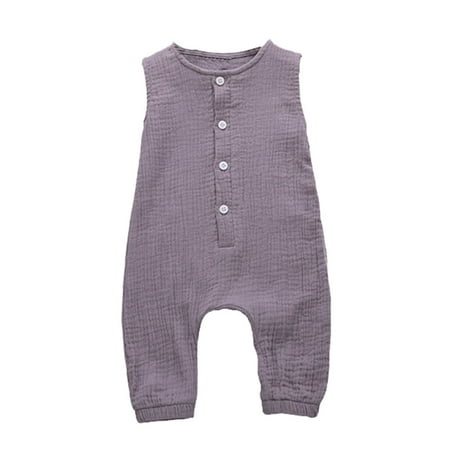 

Clothes Boys&Girls Jumpsuit Baby Summer Ruffles Solid Vest Romper Girls Romper&Jumpsuit