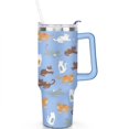 thumbnail image 2 of White, Brown and Orange Kittens 40 Oz Tumbler with Handle Lid and Straw, Stainless Steel Double Walled Vacuum Insulated Cup, Cute Birthday Gifts Tumbler for Women Men Friends, 2 of 7