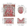 thumbnail image 3 of KCEHTA 4 Pcs Valentine's Day Shower Curtain Set with Non Slip Rugs Toilet Lid Cover U Shape Bath Mat Love Heart Shower Curtain Valentines Bathroom Decor, 3 of 6