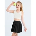 thumbnail image 3 of SILVERCELL 3-16Y Teens Girls Casual Mini Skirts with Liner, Kids Athletic Solid Culottes Pleated Skater Skirt Skorts, 3 of 9