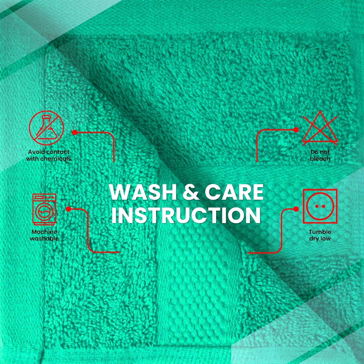 Infinitee Xclusives Premium Hand Towels - 100% Cotton - Green Hand Towles | 16x28 Inch | Pack of 6