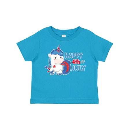 

Inktastic Happy 4th of July with Unicorn Gift Toddler Boy or Toddler Girl T-Shirt