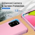 thumbnail image 4 of Xhy Samsung Galaxy A03S Case with Privacy Screen Protector Military Grade Full Body Protection 3 in 1 Shock Drop Resistant Rugged Rubber TPU Durable Detachable for Galaxy A03S Phone - Pink, 4 of 10