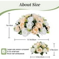 thumbnail image 7 of BLOSMON Home Decor 13.7" Artificial Silk Champagne and White Rose Wedding Bouquet, 7 of 7