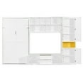 thumbnail image 6 of Harper & Bright Designs Twin Size Murphy Bed with Cabinets and TV Stand, Wooden Twin Cabinet Bed Wall Bed with Storage Shelves, Folding Wall Chest Bed with 2 Drawers, White, 6 of 18