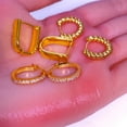 thumbnail image 4 of 14K Gold Plated Hypoallergenic Small Hoop Earrings Set, Chunky Huggie Stackable Earrings for Women, 4 of 9