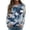 Blue, variant on Bibifish Womens Sweatshirts Colorful Printed Crewneck Long Sleeve Sweatshirts Streetwear Daily Casual Loose Fit Comfortable Pullover Tops