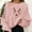 Pink, variant on Women's Christmas Sweatshirts Christmas Print Crew Neck Long Sleeve Xmas Holiday Casual Sweat Tops for Women 2025