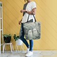 thumbnail image 4 of FORMRS Womens Canvas Tote Bag with Zipper Inner Pocket Shoulder Handbag, Ghosts Playing in A Garden, 4 of 7
