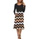 thumbnail image 3 of Vestido MISFAY para mujer, manga larga, midi, a rayas, negro, 3 of 5