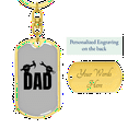 thumbnail image 3 of My Dad Is A Carpenter Swivel Keychain Woodworker Dog Tag Stainless Steel or 18k Gold, 3 of 10