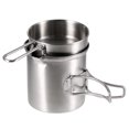 thumbnail image 2 of Portable Outdoor Cooking Pot Stainless Steel Camping Backpacking Pot Cup with Folding Handles, 2 of 7