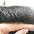 thumbnail image 2 of Lyrical Hair Toupee for Men Lace Front Mens Toupee Hair Piece Human Hair Replacement Systems French French Lace with Poly Hairpieces for Man Bleached Knots Toupee Hair for Men, 2 of 11