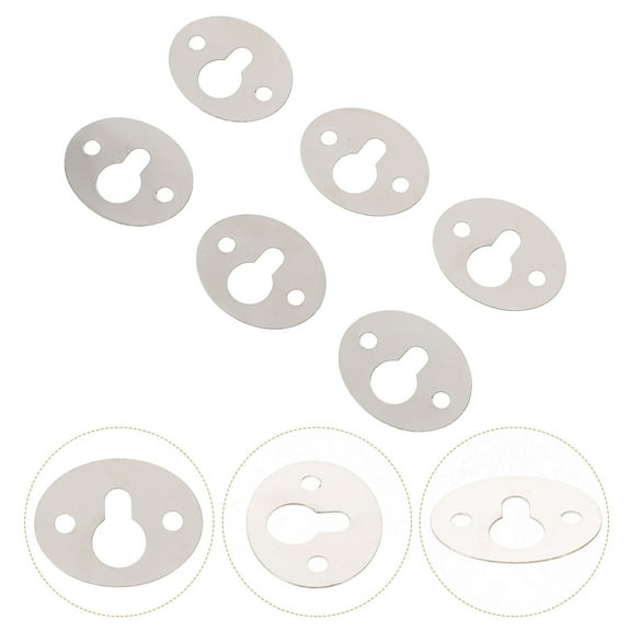 BESTOYARD 15pcs Oval Keyhole Brackets for Hanging Pictures Silver Iron Connectors