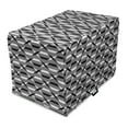 thumbnail image 1 of Modern Dog Crate Cover, Horizontal Arrangement of Intersecting Streaks Geometrical Details, Easy to Use Pet Kennel Cover Small Dogs Puppies Kittens, 7 Sizes, Dimgray Charcoal Grey, by Ambesonne, 1 of 6