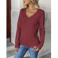 thumbnail image 3 of Zeagoo Women' Fall V Neck Sweaters Long Sleeve Tops Fashion Clothing, 3 of 5