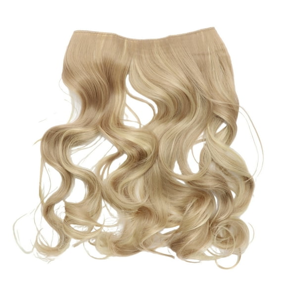 Unique Bargains Big Wavy Hair Hair Extensions High Temperature Fiber 18in Hair Extension Tape Mixed Light Gold Tone