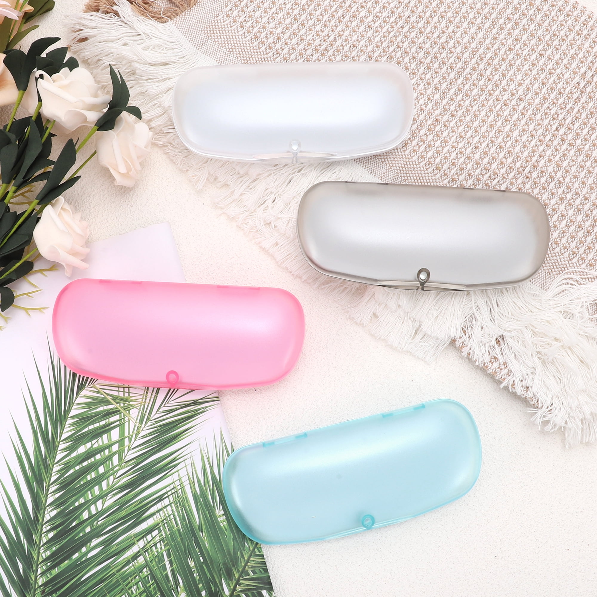 Unique Bargains Frosted Eyeglasses Case Portable Eyeglasses Storage Clear Gray