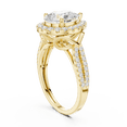 thumbnail image 3 of Zuwelria Luxurious Promise Rings | 2.34 Carat Pear Cut Moissanite Diamond Ring for Engagement | D/VVS1 Halo with Accents Ring for Women | 18K Yellow Gold over Silver Size 5, 3 of 8