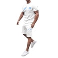 thumbnail image 6 of Afdoent Mens Two Piece Outfits Comfortable Short Sleeve T Shirt And Shorts Summer Outfit Oversized Sports Clothing Mens Fitness Suit Beach Clothes Comfort, 6 of 6