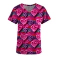 thumbnail image 4 of Valentine's Day Savings Clearance 2024! TAGOLD Women Scrub Tops, Print Scrub Tops, Women Valentine Day Short Sleeve V-neck Tops Printed Pockets Blouse Nursing, 4 of 5