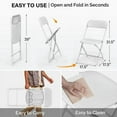 thumbnail image 4 of UBesGoo 6 Packs Plastic Folding Patio Chair, Portable Chairs for Indoor Outdoor Commercial Event Party, Plastic Seat White, 4 of 6