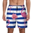 thumbnail image 2 of Picia Pink Flamingo pattern Mens Swim Trunks with Compression Liner Stretch Beach Shorts Quick Dry with Zipper Pockets No-Chafing Board Shorts-X-Large, 2 of 9