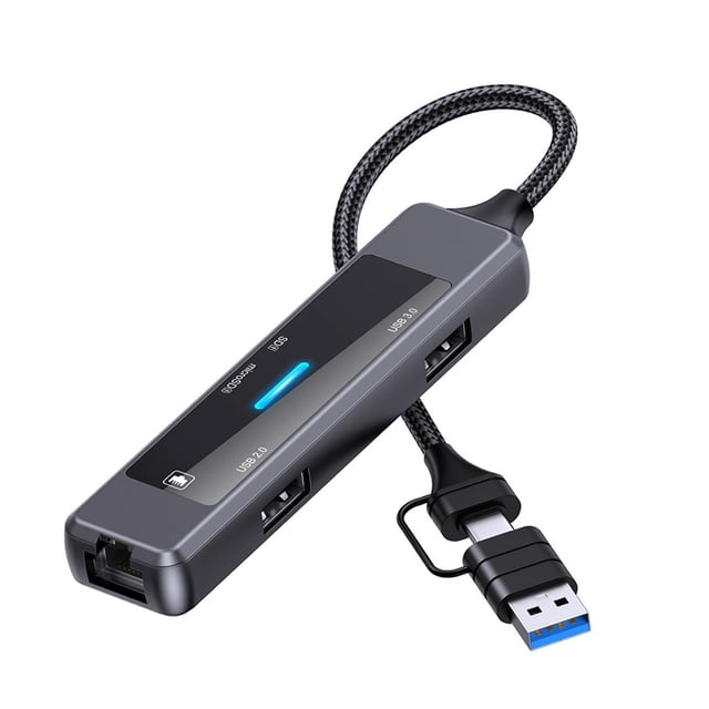 5 en 1 USB C Hub USB Hub portátil práctico multipuertos USB C estación de acoplamiento USB C divisor para ratón teclado portátil teléfono