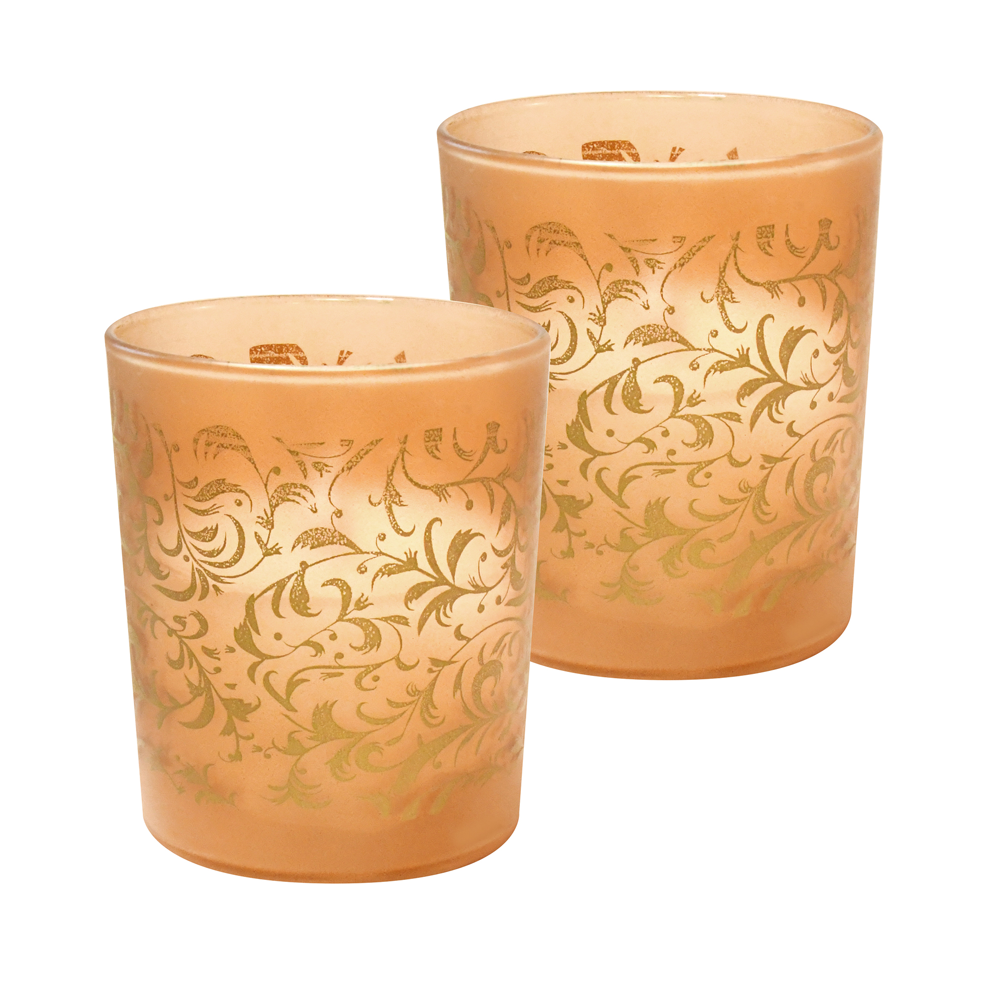 LumaBase Battery Operated LED Candles, Jacquard Design, 2Count