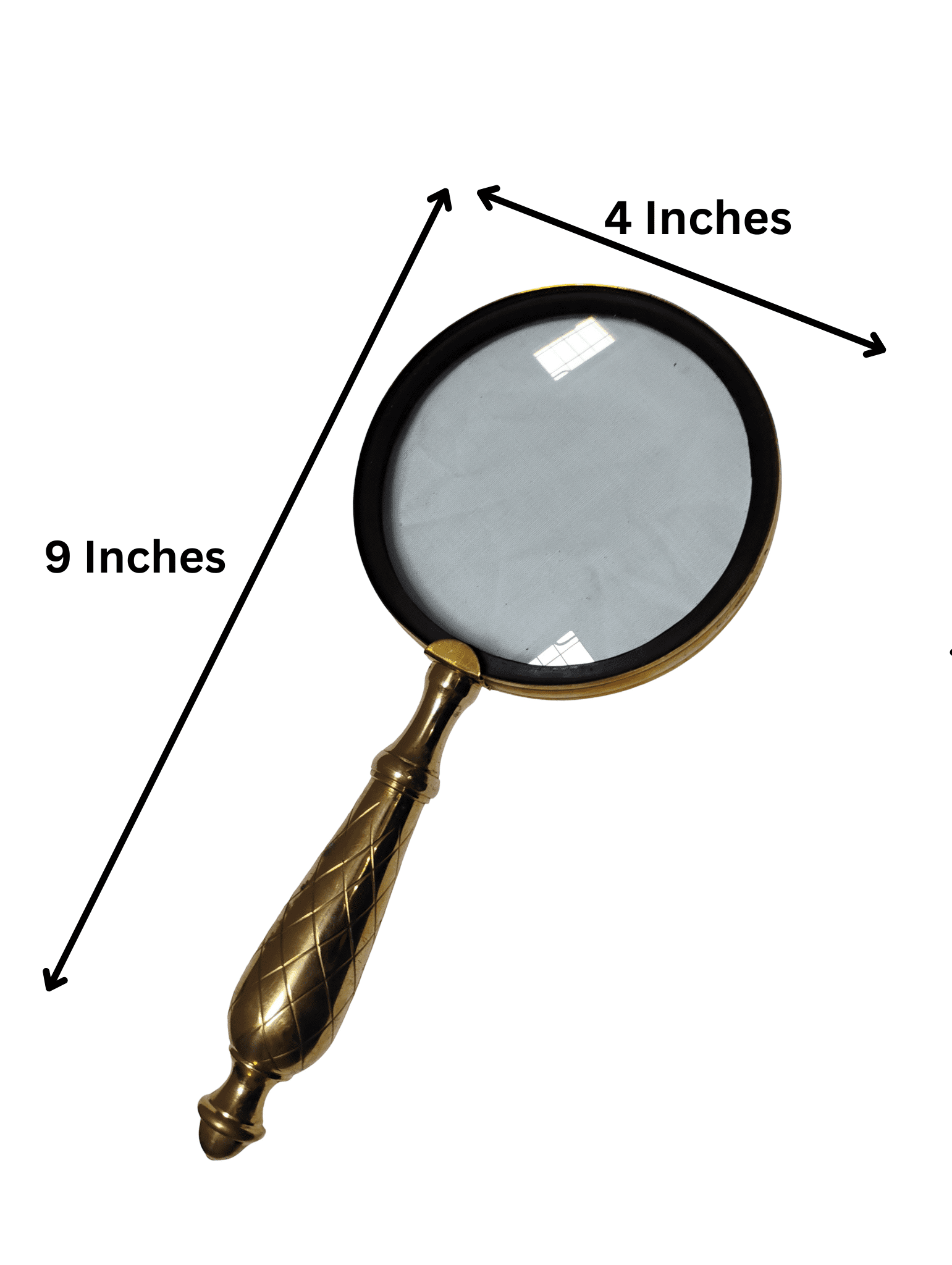 Antique Heavy Brass Magnifying Glass Solid Vintage Magnifier & A Premium Gift