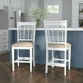 thumbnail image 3 of Bayberry Non-Swivel Wood Counter Stool in White Finish - Set of 2, 3 of 14