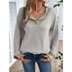 thumbnail image 5 of Camisetas de Larga de Moda de Otoño para Mujer, Sudaderas con Cuello en V y Botones de Patchwork, Tops Casuales Tipo Pulóver Crema M, 5 of 9