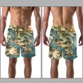 thumbnail image 3 of luoweisi Men's Beach Shorts Quick Dry Swim Trunks with Mesh Lining Map 2XL, 3 of 5