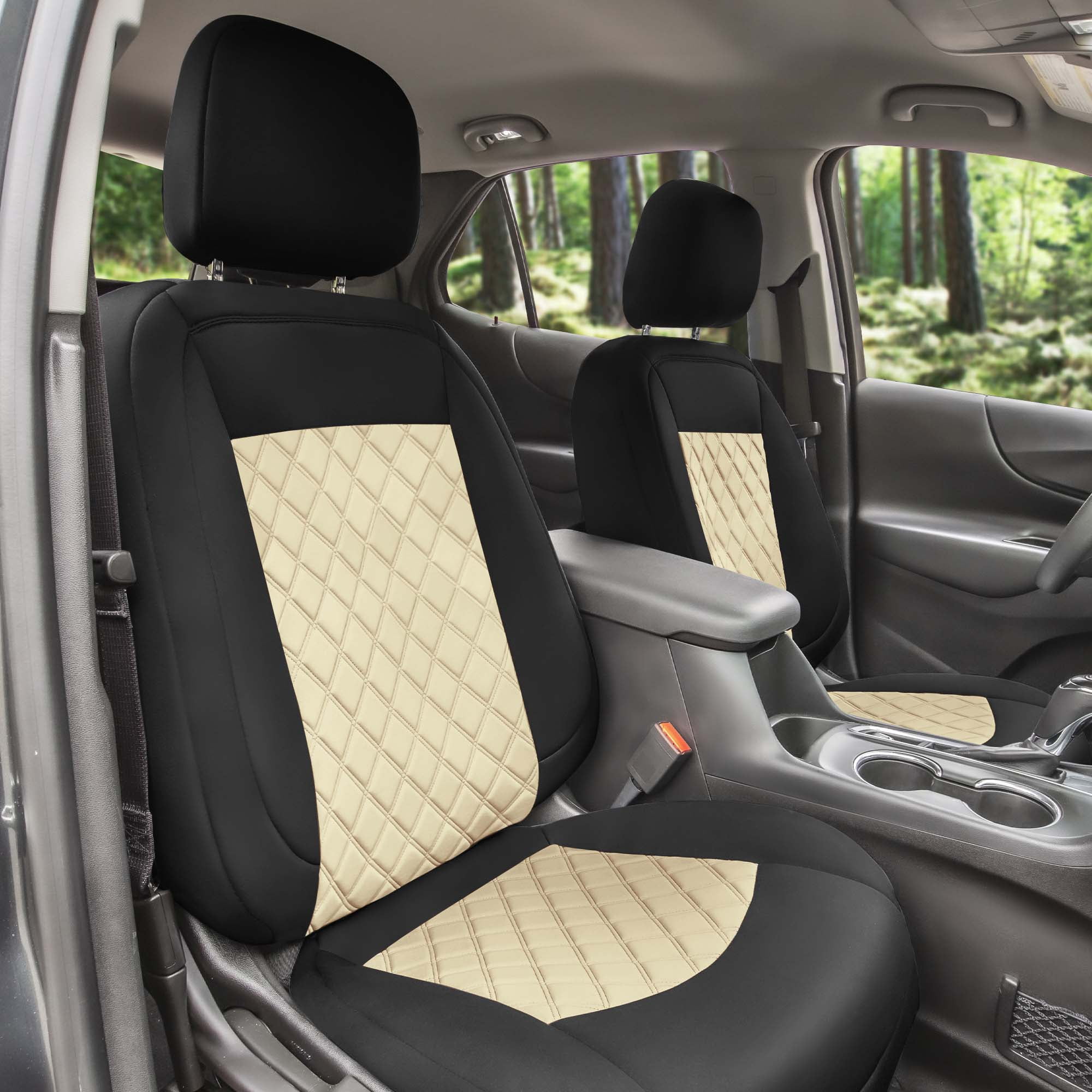 TLH Custom Fit Seat Covers for 2018-2021 Chevy Equinox Neoprene Front Set  Covers Waterproof Beige Color