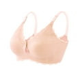 thumbnail image 2 of LYEAA Bras for Pregnancy Wireless Maternity Nursing Bras Breastfeeding Solid Lace Openable Breathable Bras Comfort Women's Sleep Bras Beige L, 2 of 6