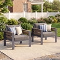 thumbnail image 5 of Slsy Aluminum Patio Conversation Set, 2 Pack Metal Armchairs with Thickened Cushions, Outdoor Single Sofa Set for Porch Balcony Deck Yard Poolside, 5 of 9