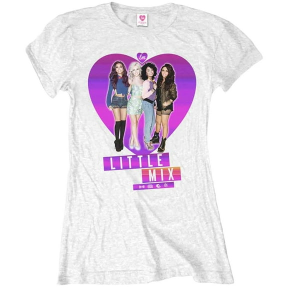 Little Mix Womens Gradient Heart Cotton T-Shirt