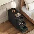 thumbnail image 5 of Fnova Side Tables with 3 Drawers, No Assembly Required, Narrow End Tables for Living Room, Nightstand Bedside Table for Bedroom, Black, 5 of 11