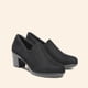 thumbnail image 3 of Zapatos DREAM PAIRS Tacones Bajos y Anchos de Gamuza Negra, 3 of 8