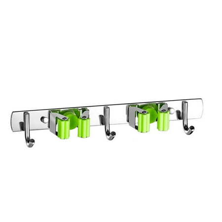 

1/2Pcs Stainless Steel Mop Clip Holder Traceless Punch-free Strong Attached Broom Holder Non-slip Fixing Wall Mounted Bathroom Kitchen Mop Storage Hanger Household Supplies