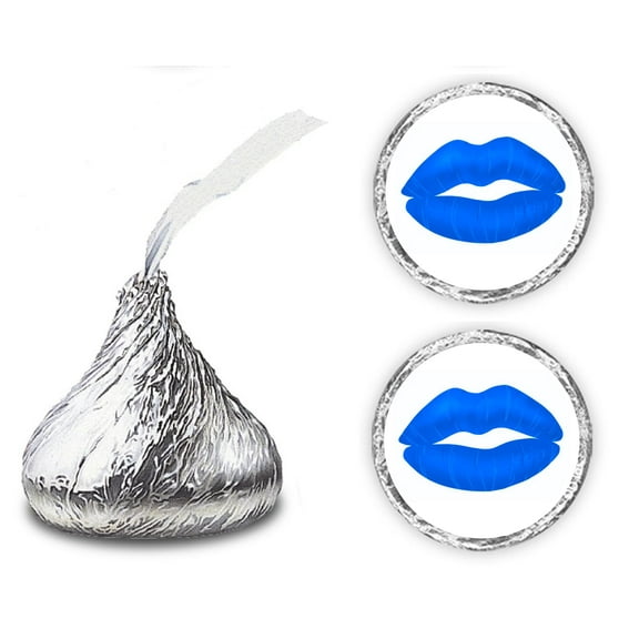 216 Blue Lips Kisses Stickers for Any Occasion, Bridal Shower, Wedding, Bachelorette Party Decorations, Birthday, Bride to Be Kisses Stickers, Chocolate Drops Labels For Engagement Party.