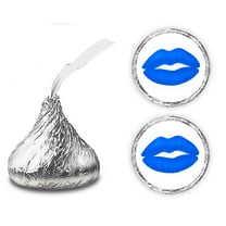 216 Blue Lips Kisses Stickers for Any Occasion, Bridal Shower, Wedding, Bachelorette Party Decorations, Birthday, Bride to Be Kisses Stickers, Chocolate Drops Labels For Engagement Party.