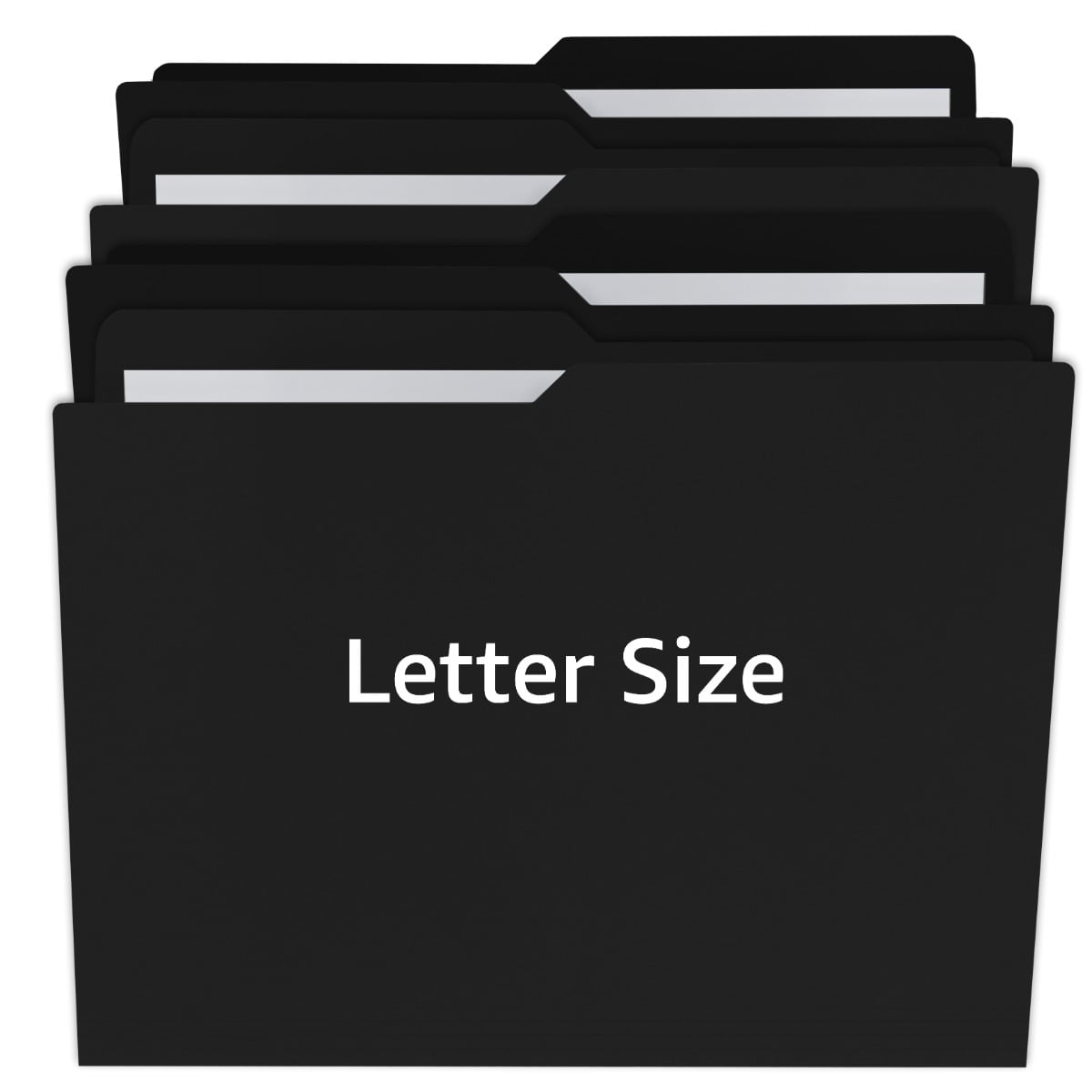 UOFFICE File Folder Letter Size 1/2 Cut Tab 100 Pack Black