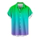 thumbnail image 4 of Camisas de Manga Corta de Botón para Hombre, Blusa de Moda Casual de Impresión de Gradiente de Cuello de Vuelta Hecha de 95% Poliéster 5% Spandex para el Verano, Camisas de Verano para Hombre, 4 of 4