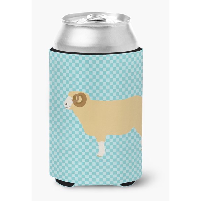 ""Caroline'S Treasures Horned Dorset Sheep Blue Check - Abrazadera Decorativa Para Latas, Multicolor"