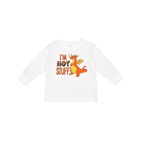 Inktastic I'm Hot Stuff- Cute Dragon Boys or Girls Long Sleeve Toddler T-Shirt